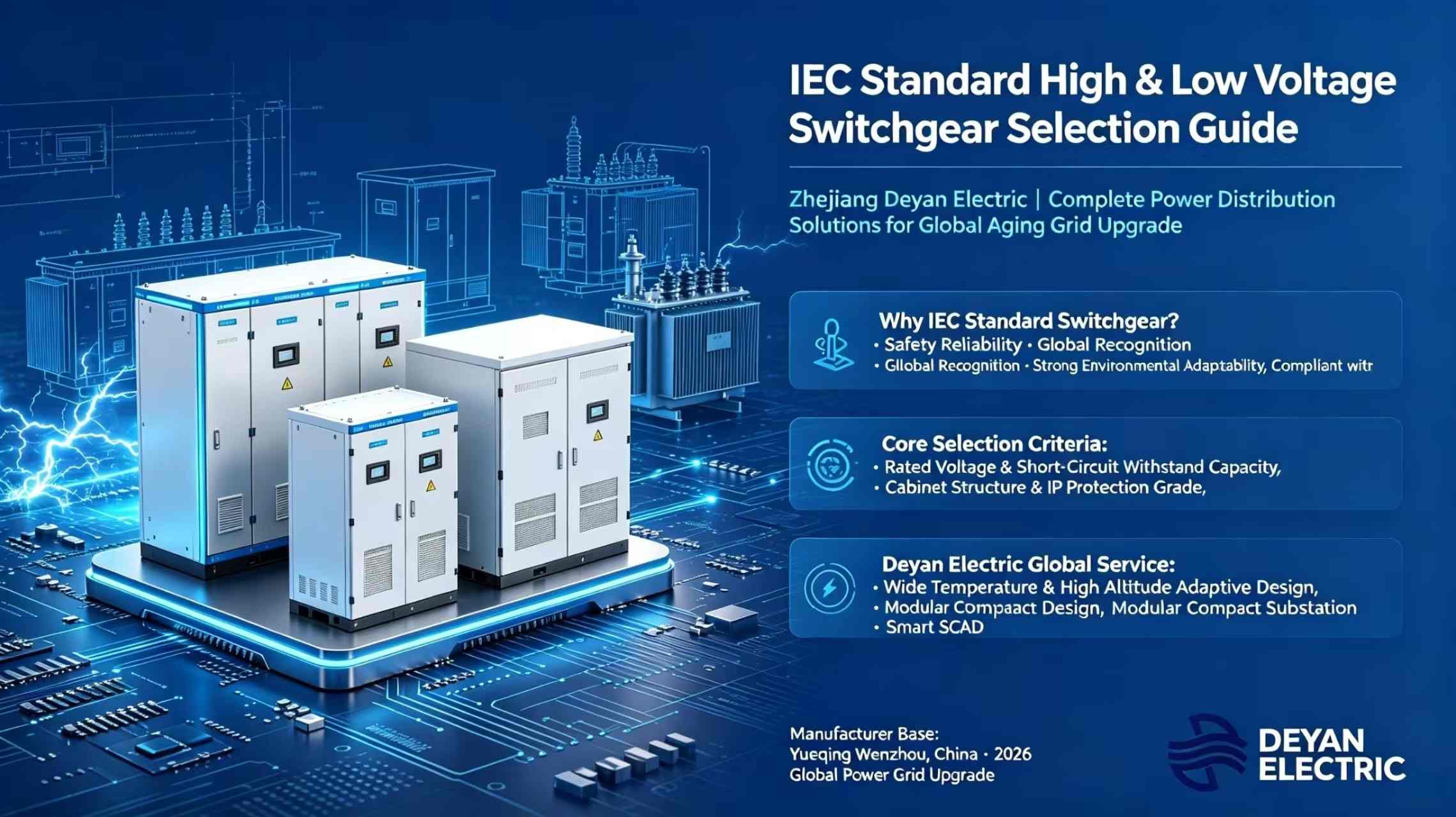 Guía de selección de aparamenta de alto y bajo voltaje estándar IEC: Zhejiang Deyan Electric: soluciones completas de distribución de energía para la actualización de redes antiguas en todo el mundo